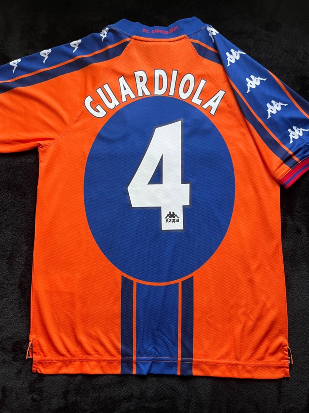 Guardiola #4 Retro Barcelona 1997/1998 Soccer Jersey Away Orange